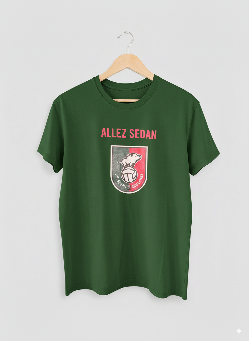 T-SHIRT VERT "ALLEZ SEDAN"
