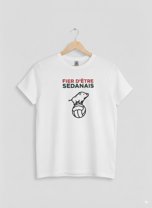 T-SHIRT BLANC "FIER D'ÊTRE SEDANAIS"
